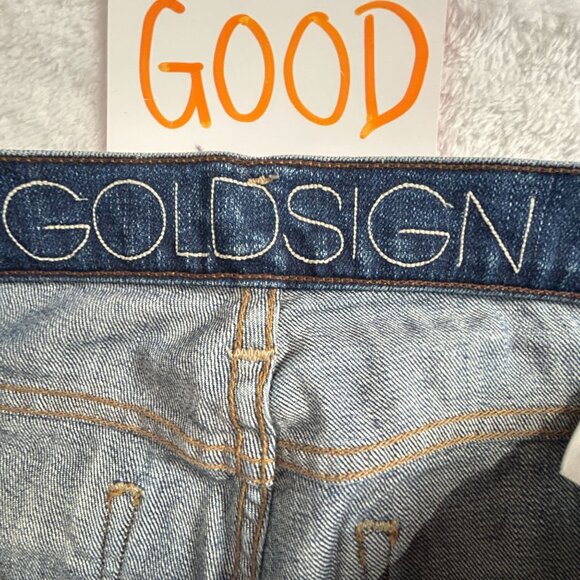 Goldsign Womens Mid-Rise Straight-Leg Jeans Blue Denim Distressed Made in USA - Picture 4 of 11